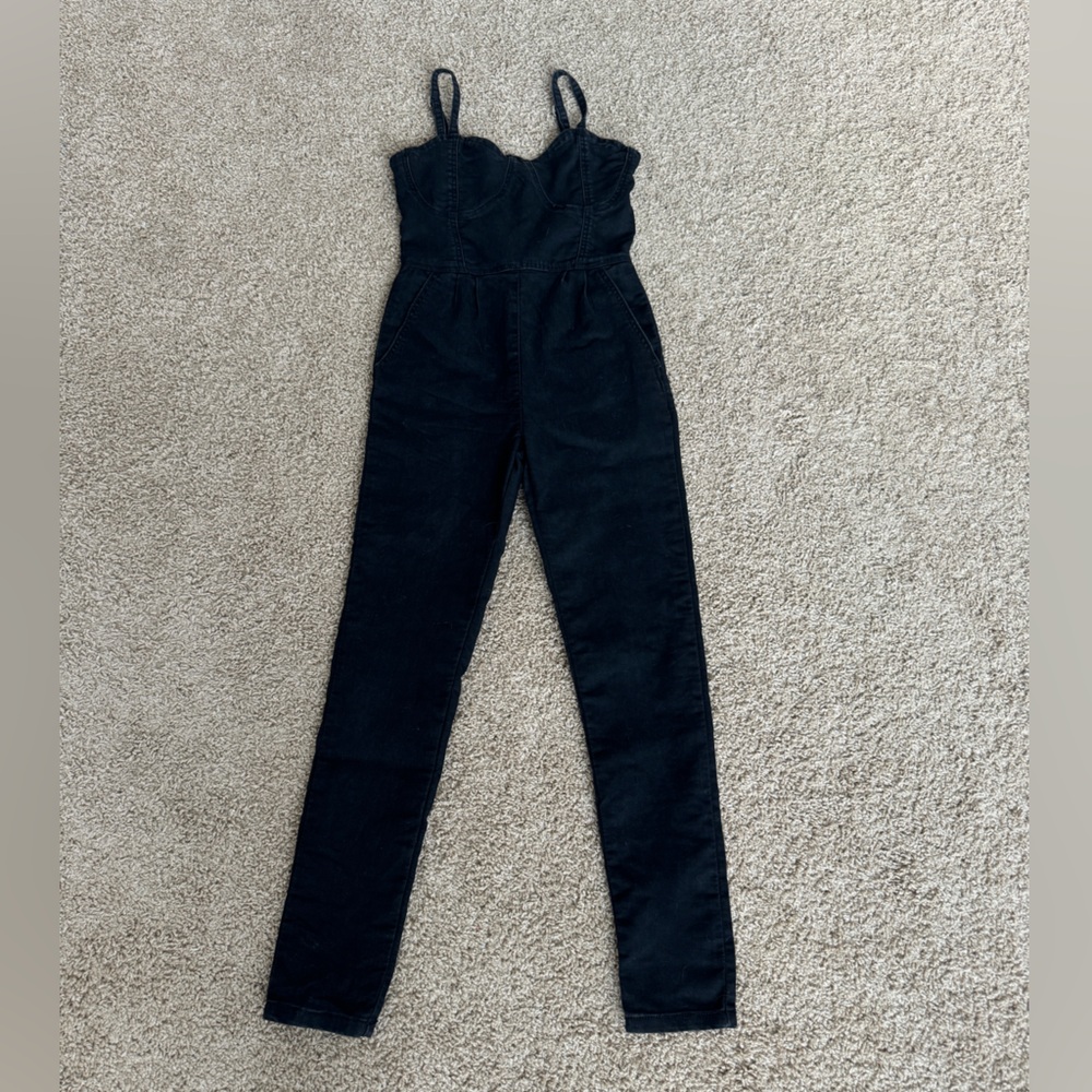 Black Denim Jumpsuit | Size 2 Petite